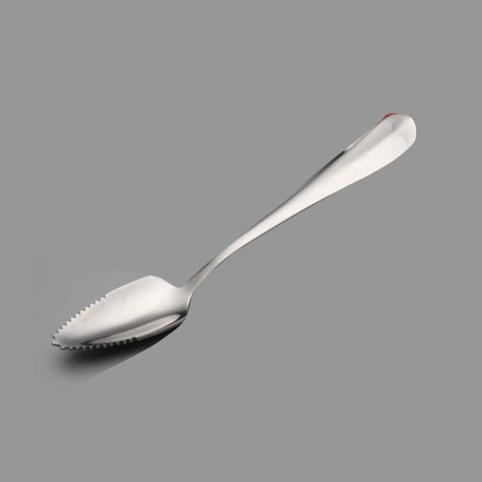 Cuillère à Pamplemousse En Acier Inoxydable 304 - Environ 15,5 Cm, Bord Dentelé, Coloris Argent, Or, Rose, Noir