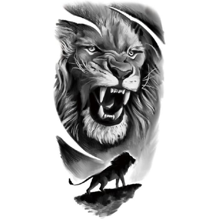 Tatouage Temporaire Lion <br> Loup Féroce main image 0