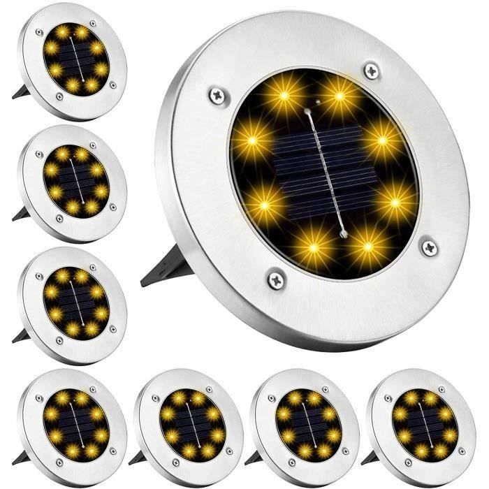 Lampe Solaire Couleur Changeante Joycabin Lot De 6 Lampes Solaires De Rechange - 8 Cm - Avec LED Blanc Chaud - Couvercle Solaire - U00c9tanche IP65 - Panneau De Rechange Pour Lampes Lampe Multicolore