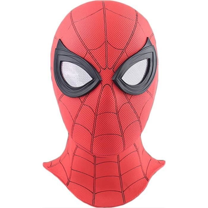 QWEASZER Spider-Man: Far from Home Accessoires de Costumes de Combat de Fantaisie Shadow Sneak Film Marvel Avengers Casque intégral de Masque de PVC Spiderman Couvre-Chef Couvre-Chef dhalloween 