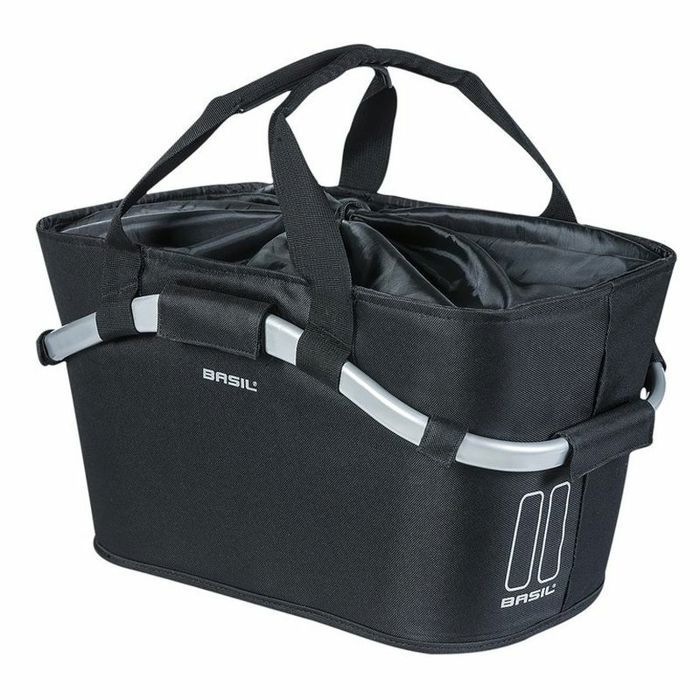 Panier Arrière Basil Como Pour Vélo - Acier, Système Anti-dérapant BASCO, Max 16 Mm, Poignée Amovible