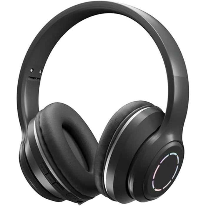 Inkax KASK-KAX-H07 – Casque Audio Bluetooth Sans Fil Noir Avec Micro Intégré