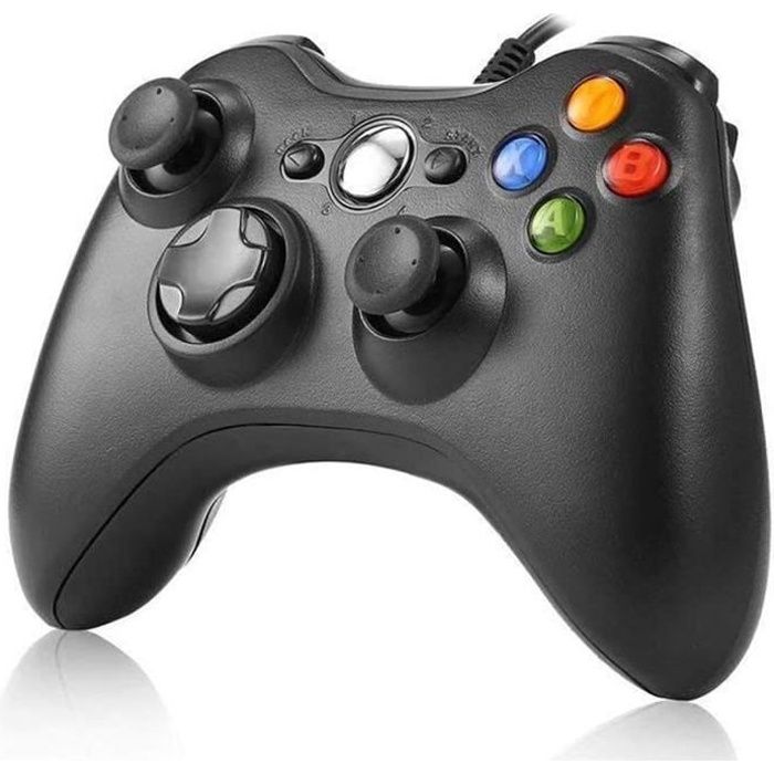 GOBRO Manette filaire - Microsoft - Xbox 360 - Double Vibration - Compatible PC - Ergonomique 