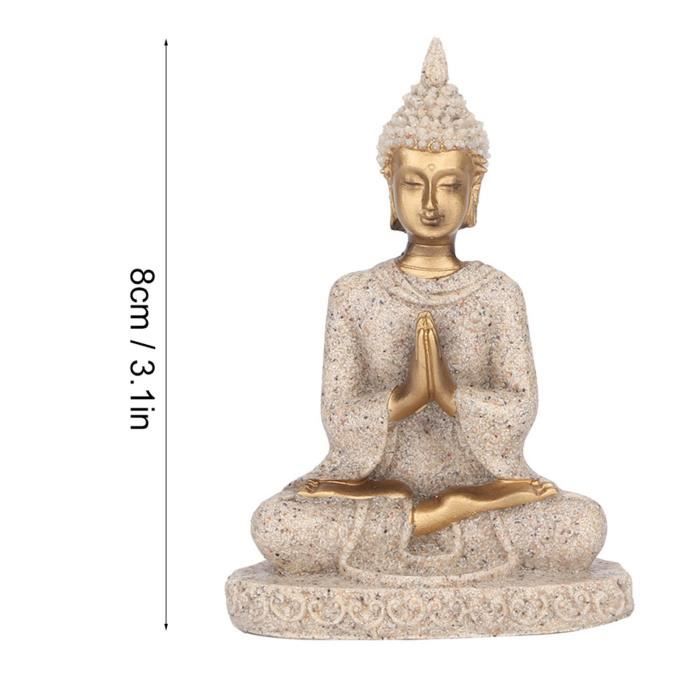 Statue Solaire Bouddha Jardin - Résine, LED Lotus, 15x13x29.5 Cm, Décoration Zen Extérieure - 8
