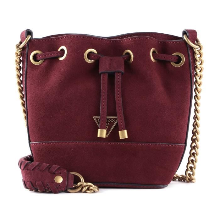 GUESS Kaoma Crossbody Bucket Bag Merlot [204036] sac à épaule bandoulière sacoche Achat