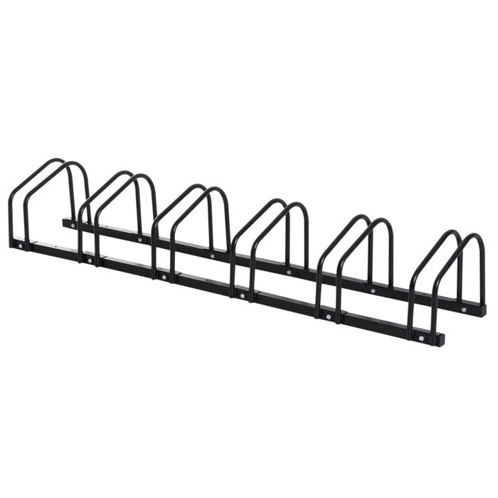 Râtelier 6 vélos - HOMCOM - Acier galvanisé - Noir