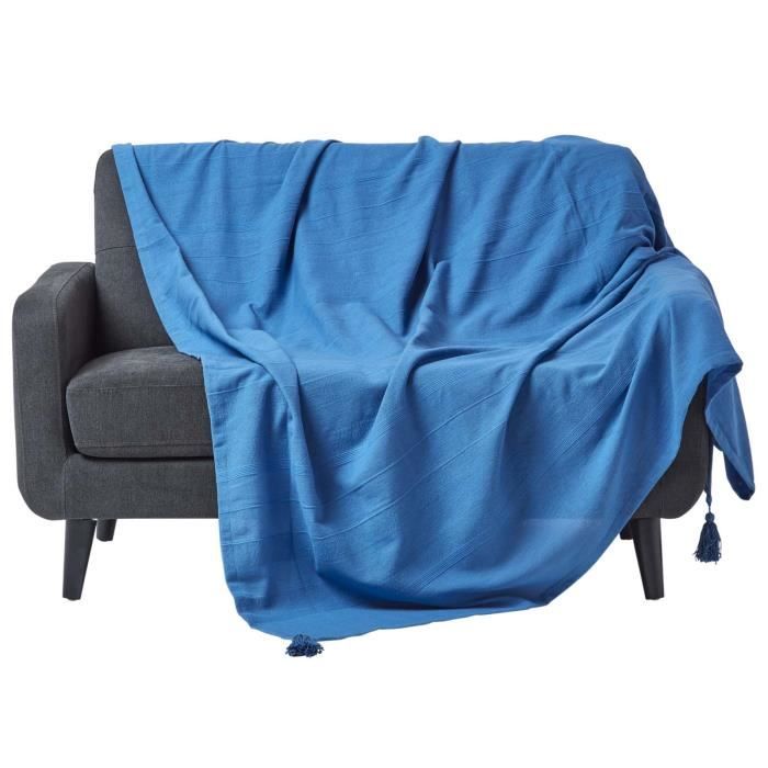 Jeté de lit ou de canapé Rajput Bleu 255 x 360 cm Jeté de lit ou de canapé Rajput Bleu 255 x 360 cm