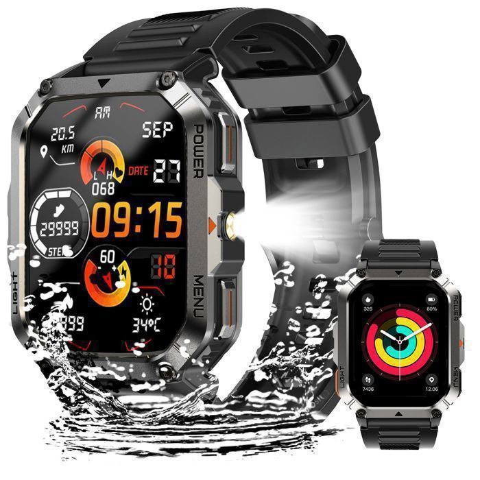 Montre Connectée Homme d’Appel SmartWatch Avec 2.01 Écran Tactiles HD 100+ Sportifs Cardiofrequencemetre Pour Android iOS