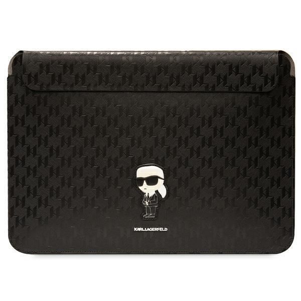 Karl Lagerfeld Saffiano Monogram Ikonik Housse 16 pouces pour ordinateur portable - Noir