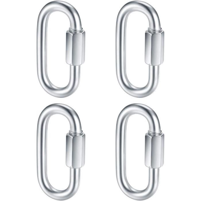 6 Pièces Mousqueton à Vis M8 Acier Inoxydable 304 - Maillon Rapide Charge 690kg