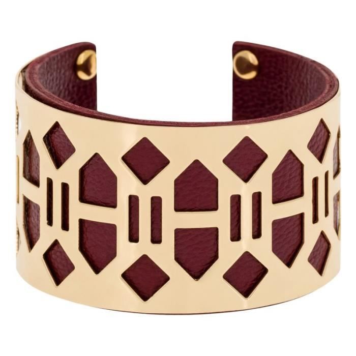 Bracelet Manchette Doré Avec Strass Violets - État Neuf, Occasion, Alliage Métal Et Strass