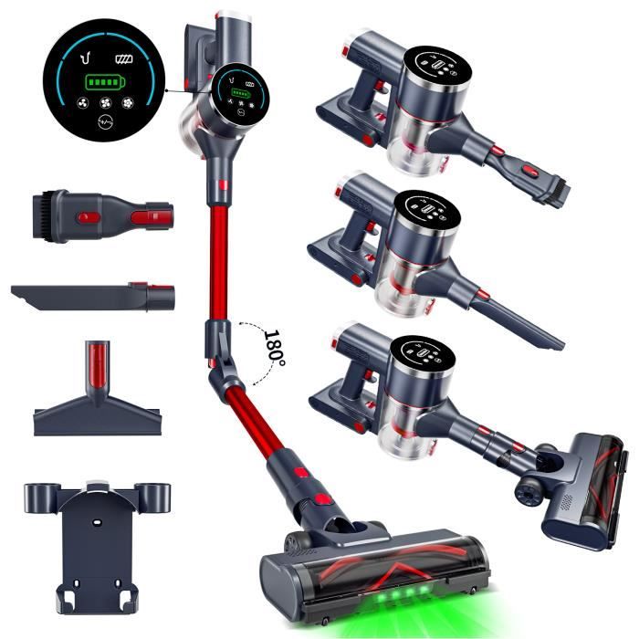 Aspirateur Sans Fil Pliable YancioGZ - 2 En 1 Main Et Voiture - 6000 Pa - Autonomie 30min - Rose