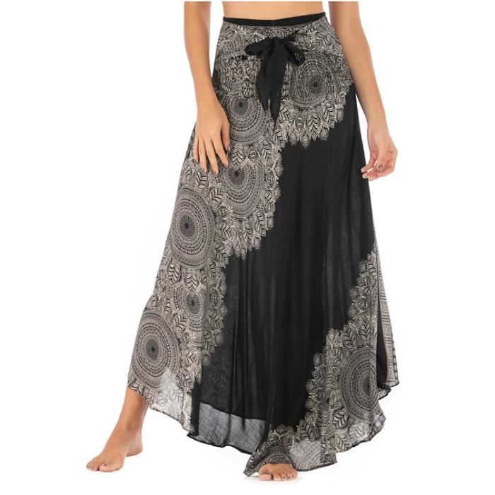Topshop Jupe Jupe Midi Noire à Fleurs Topshop - Taille 8, Style Droit