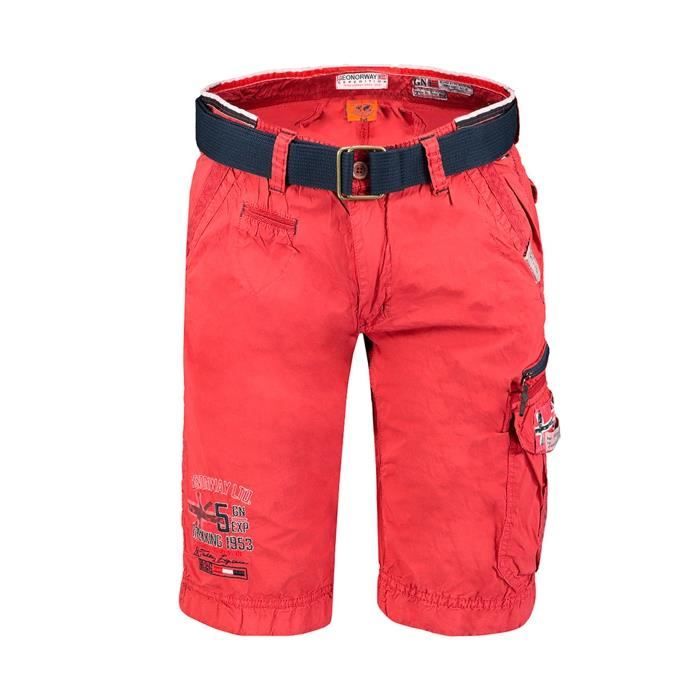 Bermuda Homme Geographical Norway Parodie 063EO Rouge Red