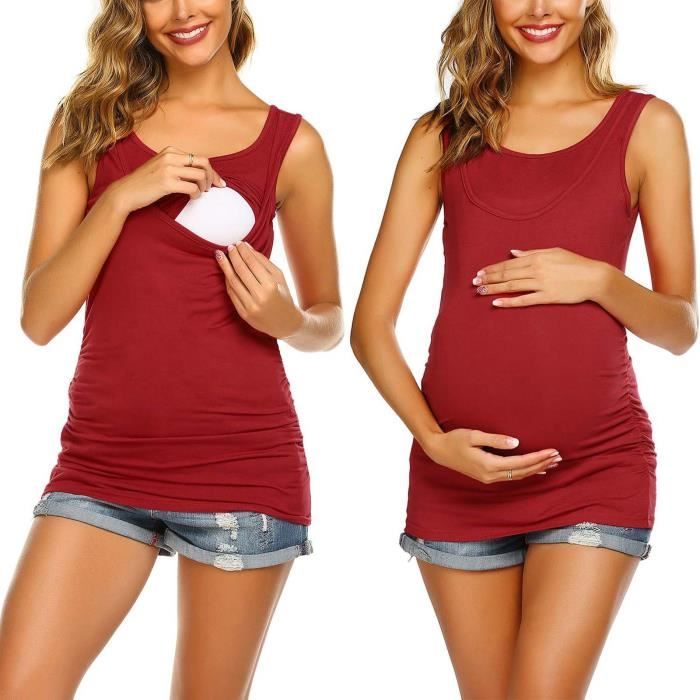 Chemisier De Maternité Décontracté Cozy Casual Taille S - Marron/blanc - Occasion Très Bon état