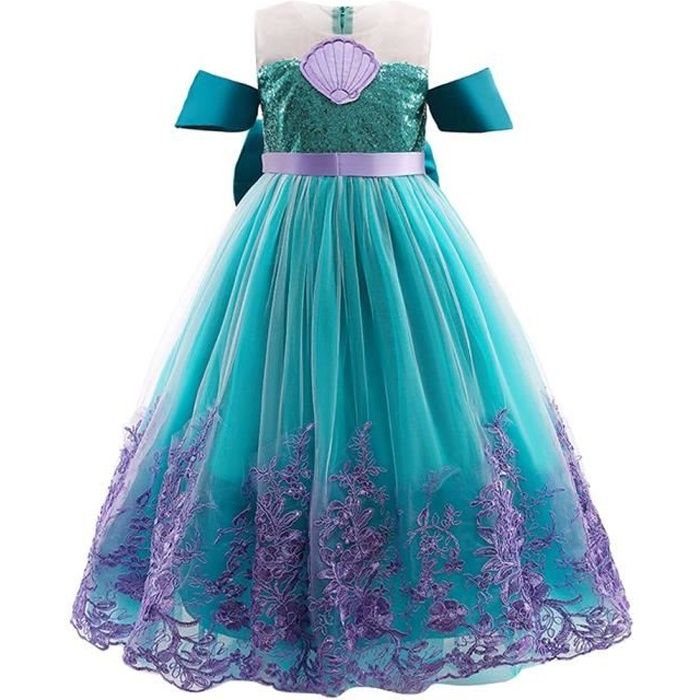 Robe de petite sirène bleu et violet