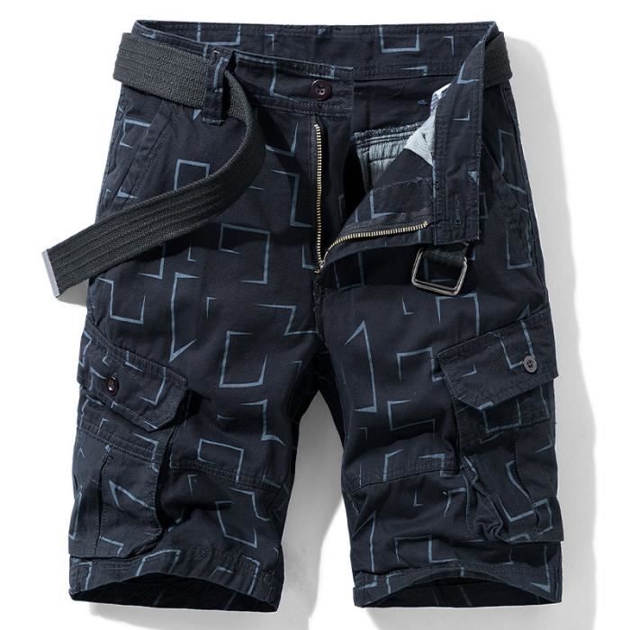 Short De Sport Nutmeg Garçon 5-6 Ans - Bleu Motif Géométrique - 100% Coton
