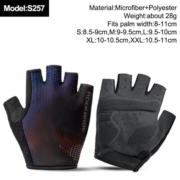 Gants Vélo Demi-Doigts Respirants KONVINIT – Rembourrés Anti-Chocs, Anti-Dérapants Pour VTT, Route, Gym