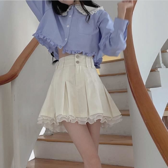 Mini-jupe Zara Rouge Plissée à Volants - Taille S - Neuve Sans étiquettes - Style Casual