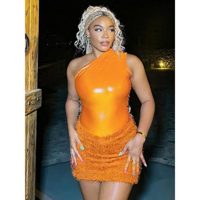 Jupe midi orange cheap