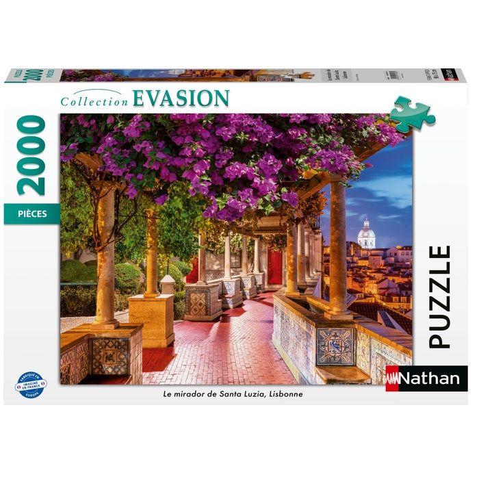 Puzzle 2000 pièces : Le mirador de Santa Luzia Lisbonne Ravensburger Nathan - vue 2
