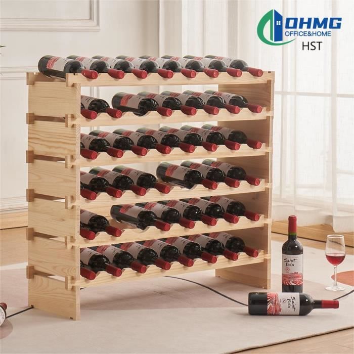 Porte-Bouteille de vin en bois OHMG - HST - 6 niveaux - Range Bouteille