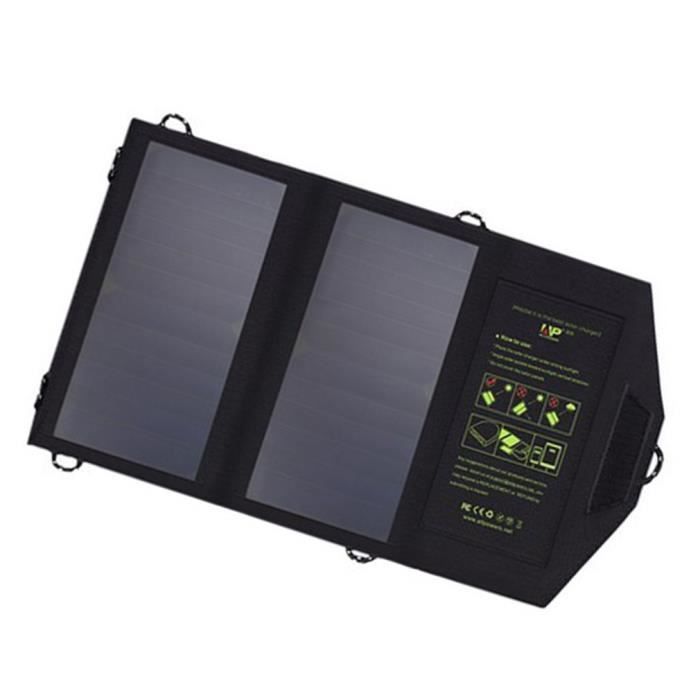 Panneau Solaire Portable Pliable 10W HOTUT - Chargeur USB étanche Pour Téléphone, Batterie Externe | Camping, Randonnée
