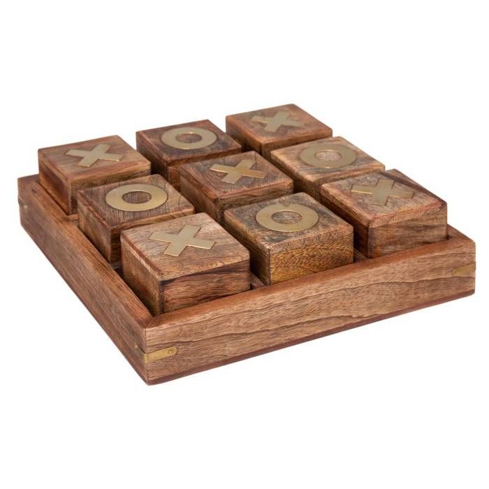 Jeu de morpion Oscar 23x23cm manguier Jeu de morpion Oscar 23x23cm manguier