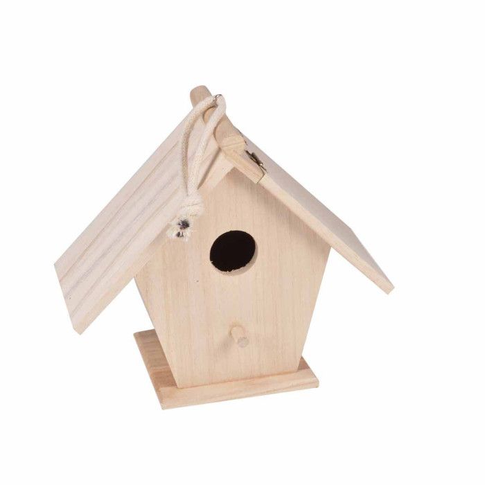 Comparer les prix de Nichoir pour Oiseau à Personnaliser 21cm Naturel - Paris Prix Beige