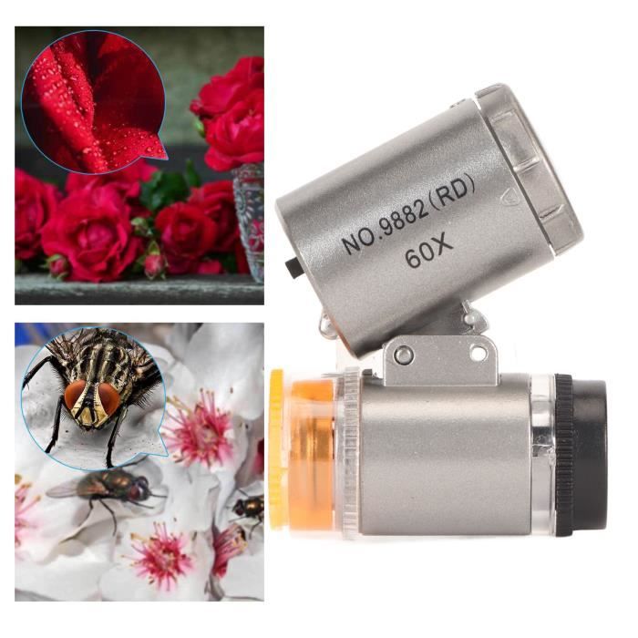 Mini Microscope De Poche 60x Avec Lumière LED – Neuf, Générique, Idéal Pour Observations