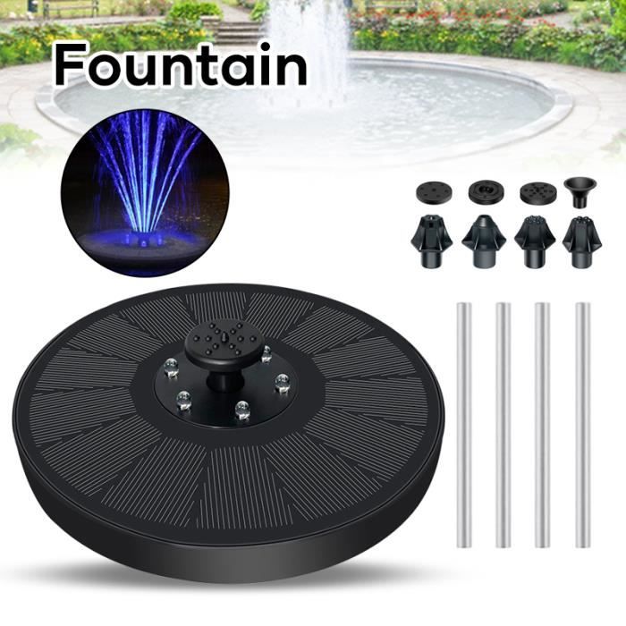 Pompe solaire flottante avec 6 styles de fontaine pour jardin bain d'oiseaux réservoir à poissons. Molbory Fontaine solaire Pompe à eau solaire pour étang étang 