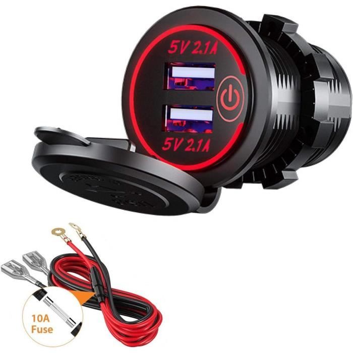 Prise Allume-cigare Double USB Type-C 12V Pour Voiture - Noire