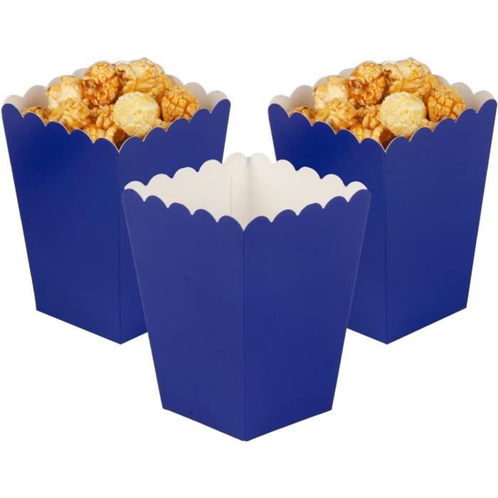 24 Boîtes à Pop-corn En Carton Doré - Dimensions 5,5x7,5x11 Cm - Pour Anniversaires, Cinéma Maison, Fêtes - Portions Individuelles
