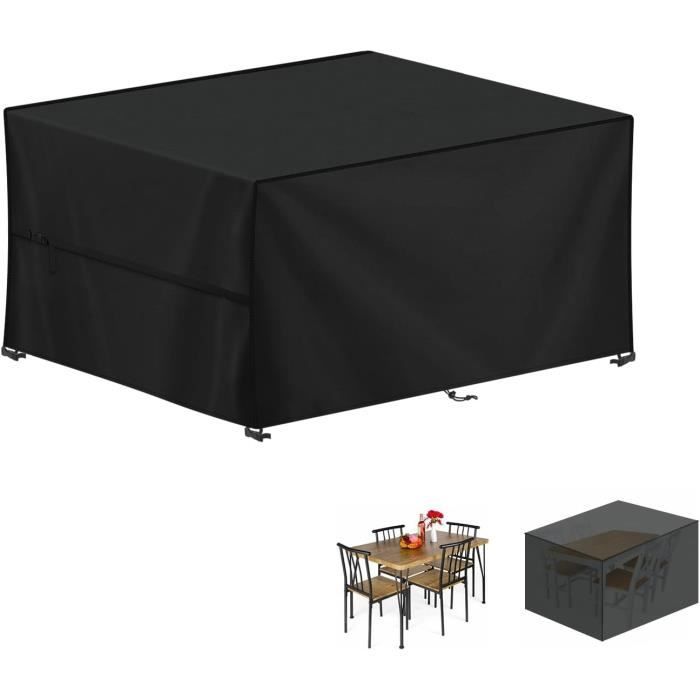 LAMUNI Housse Table Jardin, 420D Oxford Bâche Table De Jardin, Imperméable Bache De Protection Exterieur Salon De Jardin, Housse Pour Mobilier De Jardin, Ensembles De Table Et De Canapé, 190x80x80cm