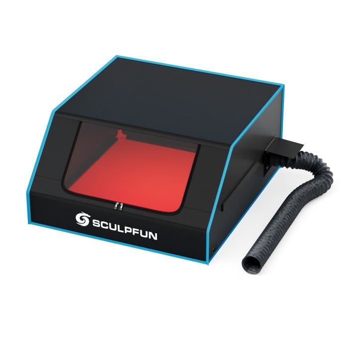 SCULPFUN B1 Boîtier de graveur Laser couvercle de protection ignifuge anti-fumée avec ventilateur daspiration puissant