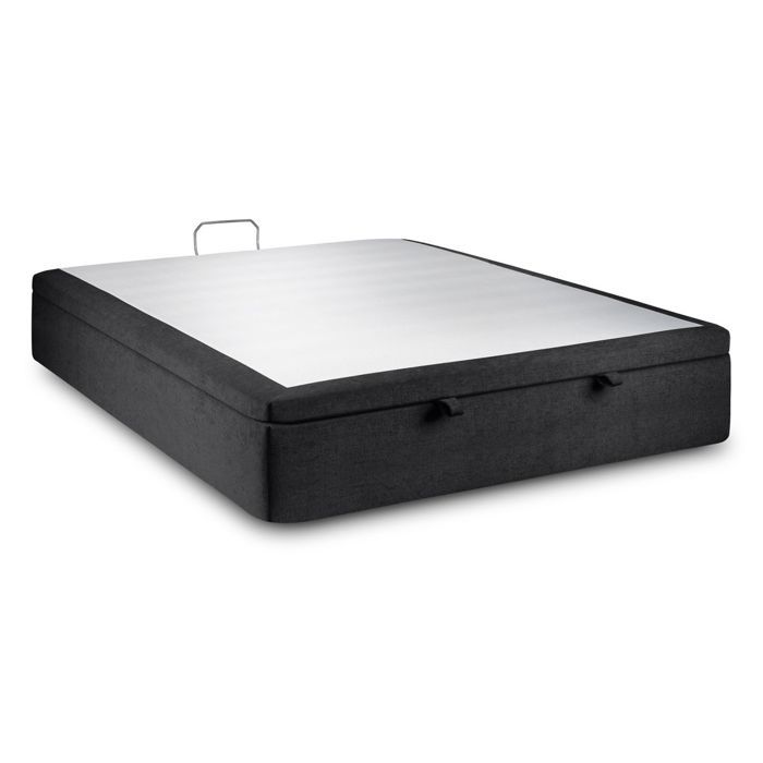 Sommier Coffre Tissu Noir 160x200 H39cm Sommeil de plomb - Sommier en bois massif avec Pieds bois 10 cm Sommier Coffre Tissu Noir 160x200 H39cm Sommeil de plomb - Sommier en bois massif avec Pieds bois 10 cm