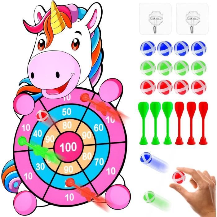 Jeu De Fléchettes Dinosaure 73cm Pour Enfants - Cible Avec 12 Balles Collantes Et 6 Fléchettes, Sécurité Garantie