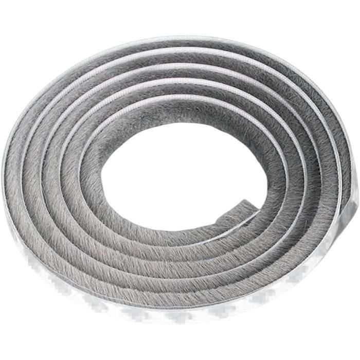 Bande De Joint Brosse Pour Porte/fenêtre, 5mmx6mmx5.5m (18ft), Gris - Neuf Uxcell