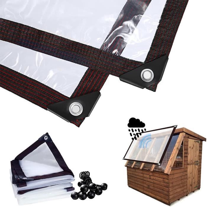 Sourcing Map Imperméable Poly Bâche Couverture Avec Œillets 2x1m 4,7