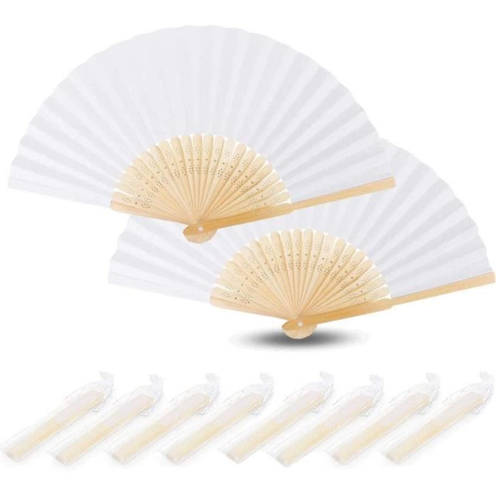 12 Éventails Pliants Mariage - Ventilateur à Main Bois Et Papier | DIY Décoration Fête