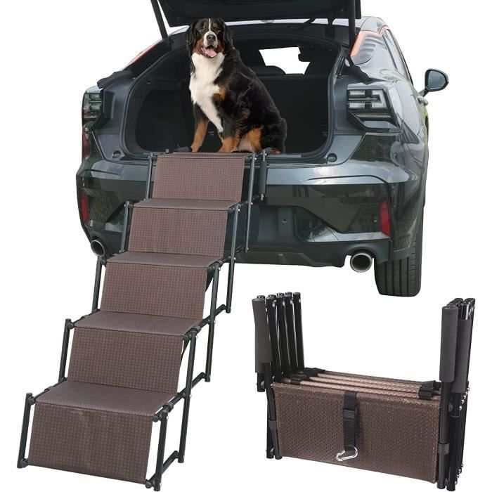 SMONTER Rampe Pliable Pour Chien Grand Format - 180 Cm X 44 Cm, Aluminium Léger Avec Surface Antidérapante En Feutre, Charge Max 113 Kg, Idéale Voiture SUV Camion