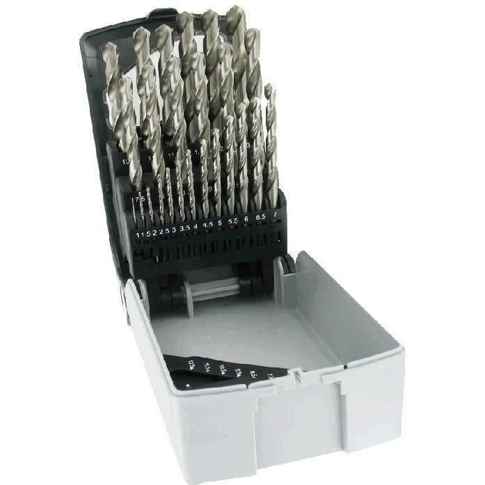 Coffret 25 forets métaux rectif hss