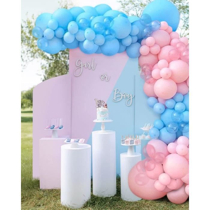 Arche de ballons Blauw /Rose - Forfait ballons 160 pièces Baby shower - Baby  shower