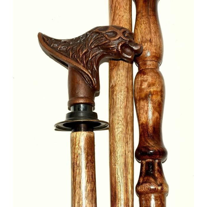 Canne De Marche En Bois Pliable – Style Victorien, Fait Main (Inde), Marron