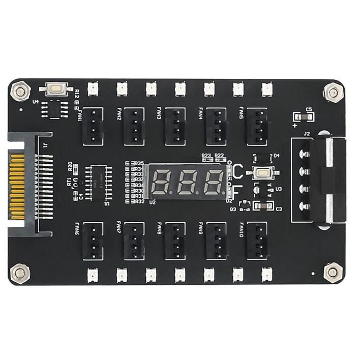 Eujgoov Contrôleur PWM Température Ventilateur DC 12V – Module Auto/Manuel Avec Alarme Pour PC CPU