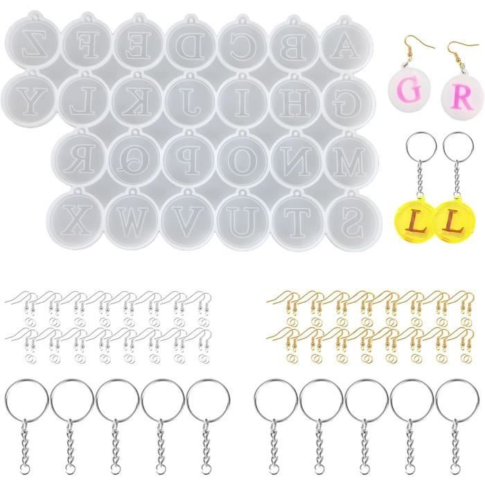 Moule Epoxy 8 PCS Moules en Résine pour Porte-Clés Attache Porte Clé et