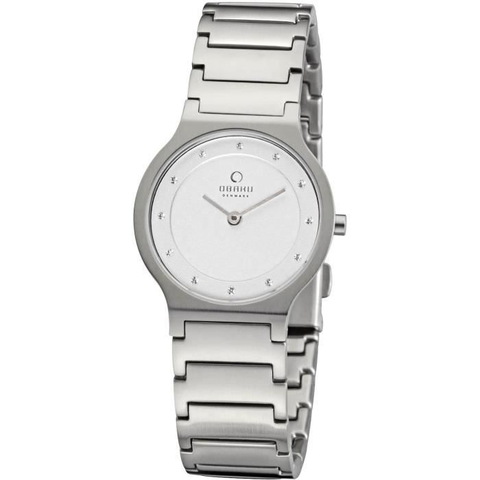 Montre femme à prix personnalisé avec bracelet en acier inoxydable 3ATM et boîtier rond en
