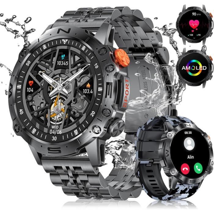 Montre Connectée Militaire GUHUAVMI DM58 - Appels Bluetooth, GPS Intégré, étanche 10ATM, écran AMOLED - 2025