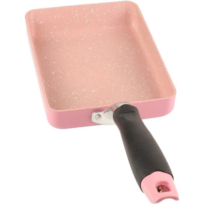 Poêle à Omelette Japonaise Tamagoyaki HARLIANGXY - Antiadhésive, Rectangulaire, Rose, Pour Induction