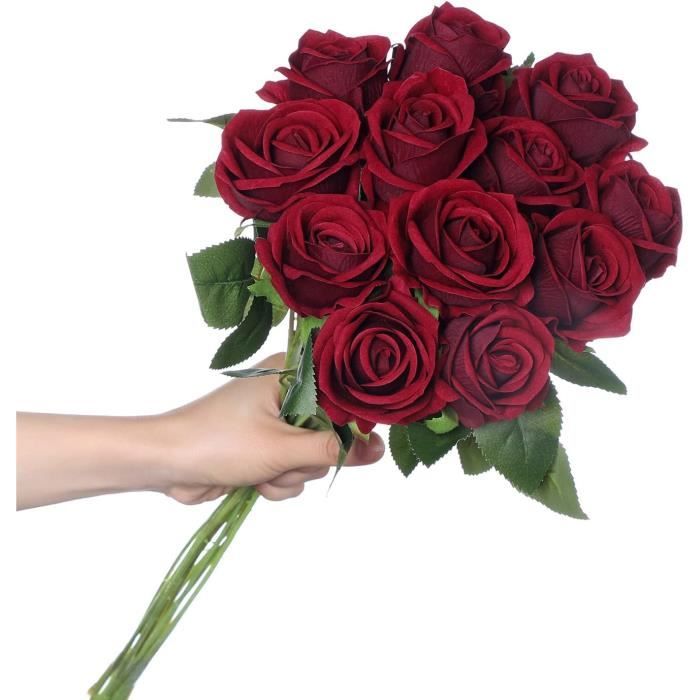 Objets Décoratifs,Bouquet De Roses Artificielles En Soie,longue Branche